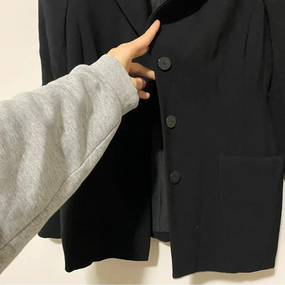 M.M. LaFleur Black Wool Blend Three Button Blazer size 0